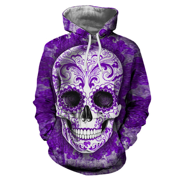 Skull Design Hooded Sweatshirt
