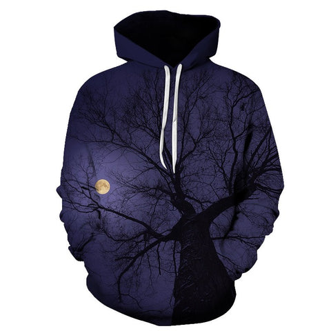 Night Moon 3D Print Hooded Sweatshirt
