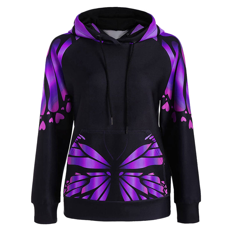 Harajuku Style Butterfly Printed Casual Sweatshirt