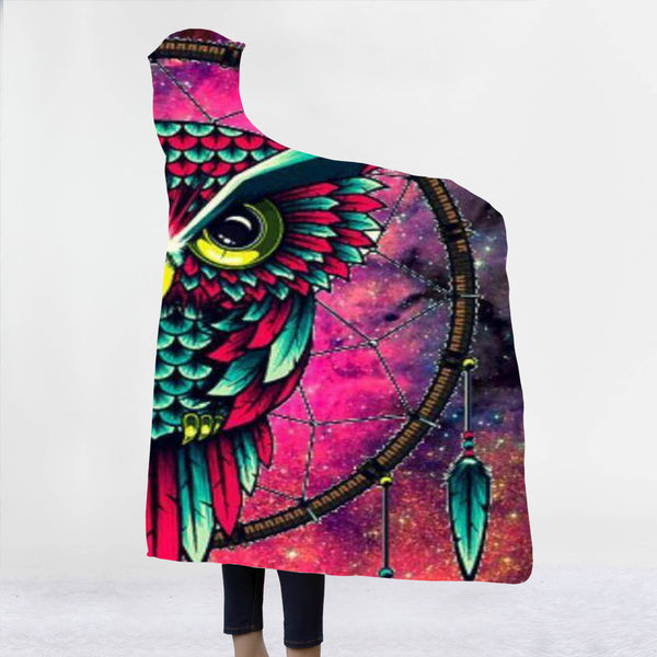 Owl Dream Catcher Hooded Blanket