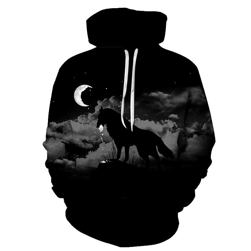 The Hungry Wolf 3D Print Hooded Sweatshirt