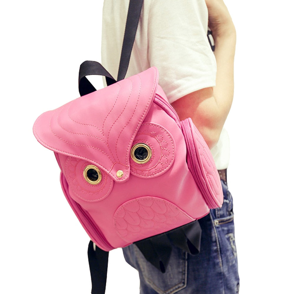 Variety Colors Owl Leather Backpacks