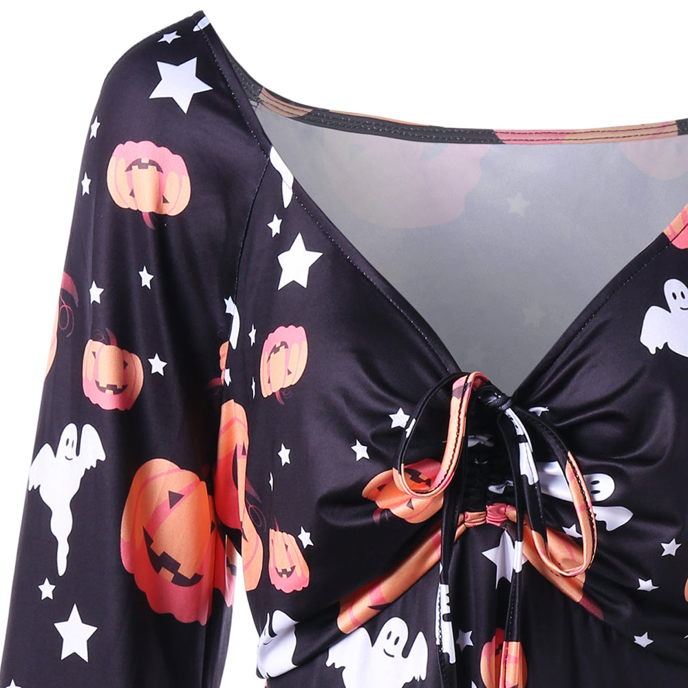Halloween Pumpkin Print Shirt