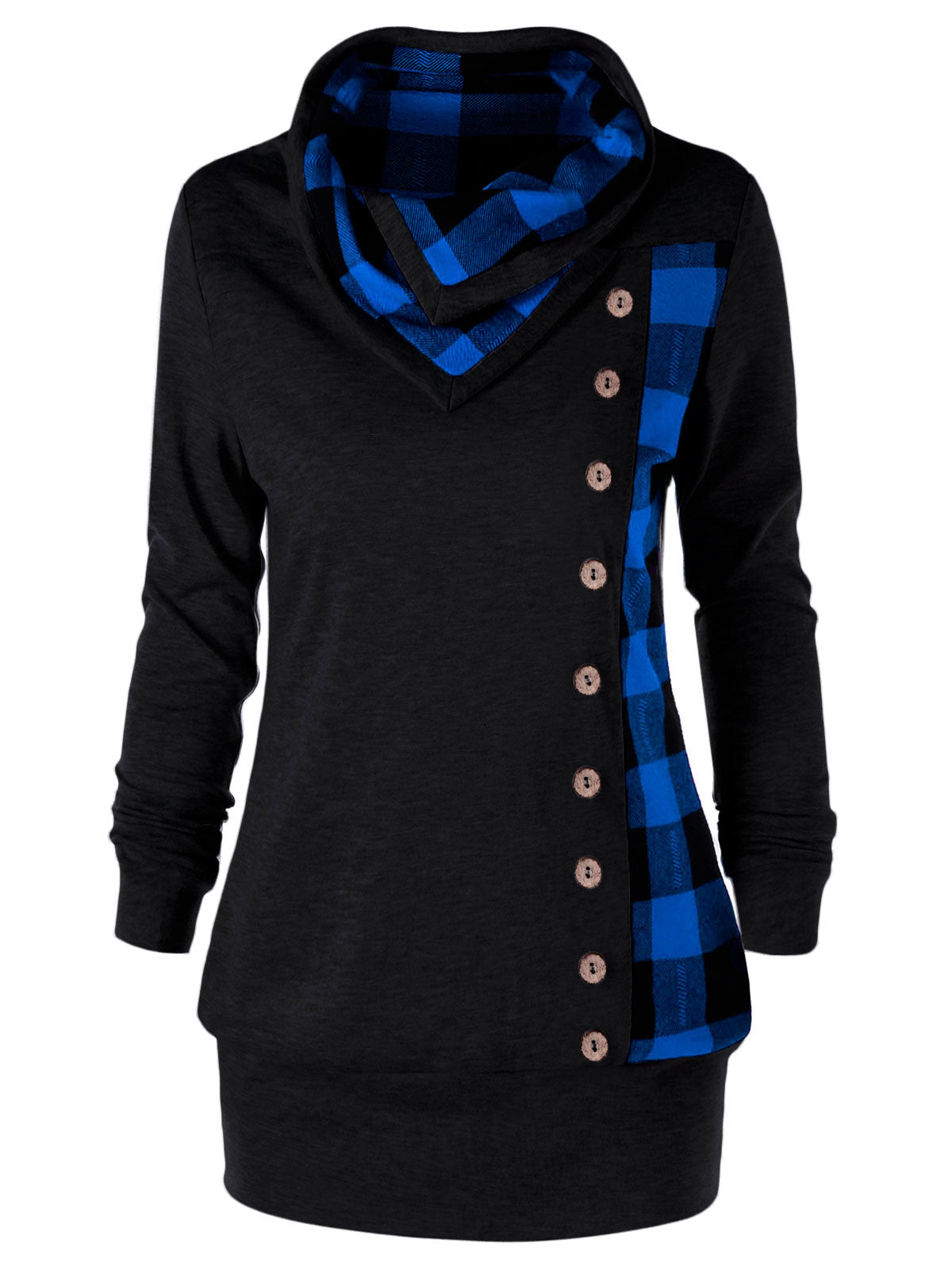 Plus Size Gothic Style Plaid Sweatshirt
