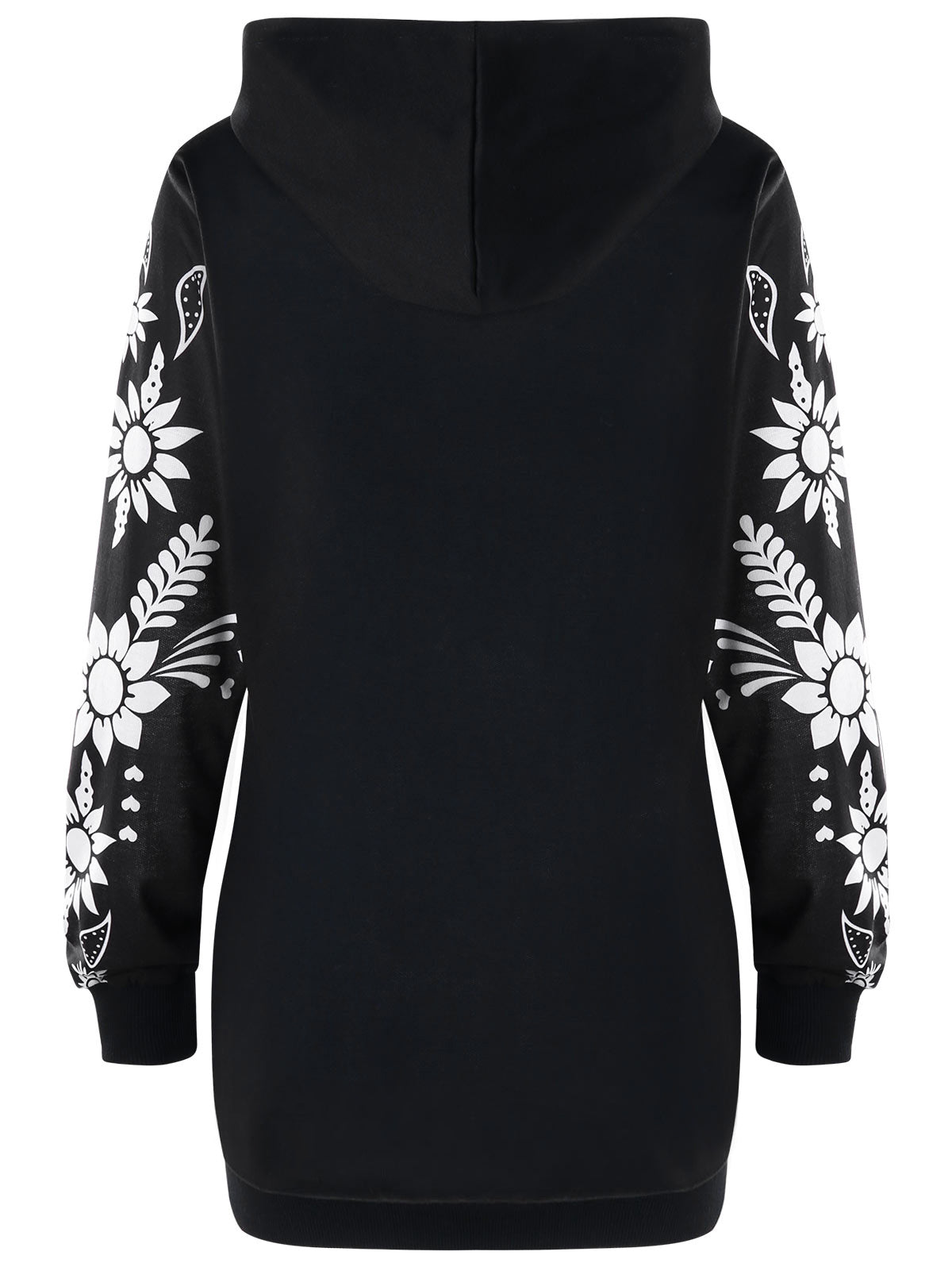 Azulina Hooded Floral Skull Print Sweatshirt