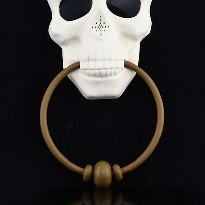 Halloween Horror Skull Door Knocker w/Sensor Sounds LED Light Eyes.