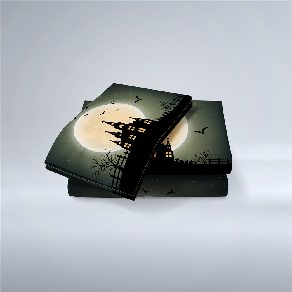 Moonlight Castle  3PC Duvet Bedding Set