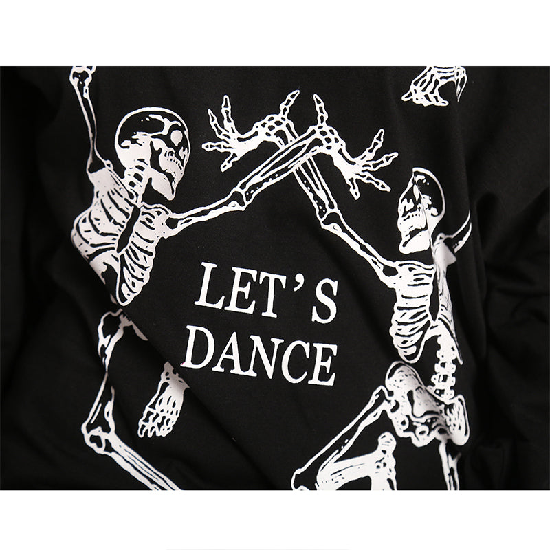 Off The Shoulder Skeleton Long Sleeve Top