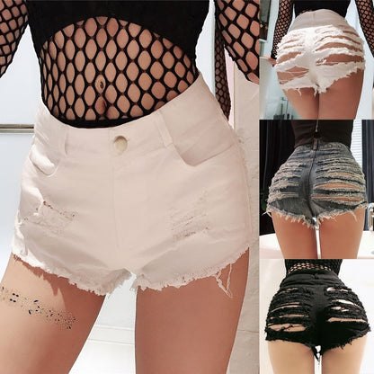 Gothic Style Claw Ripped Mini Shorts