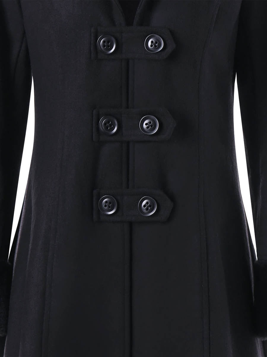Gothic Black Hooded Lace Up Jacket