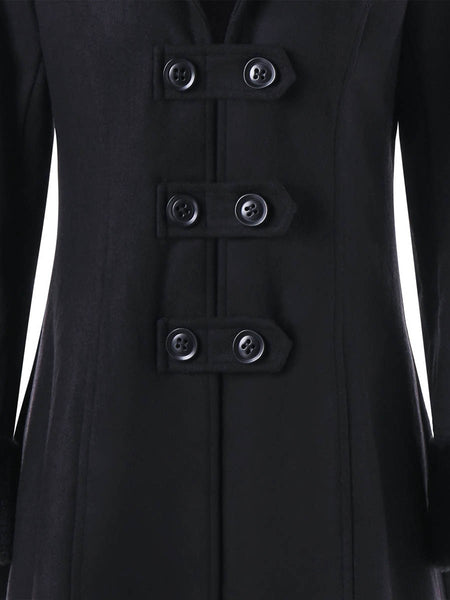 Gothic Black Hooded Lace Up Jacket