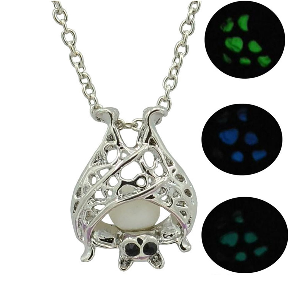 Luminous Glowing Gothic Bat Pendant Necklace
