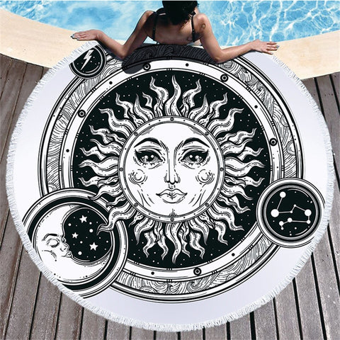 Moon & Sun Mandala Beach Towel
