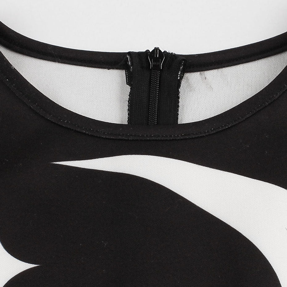 Black Print Crescent Moon Casual Dress