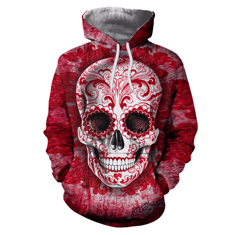 Skull Design Hooded Sweatshirt