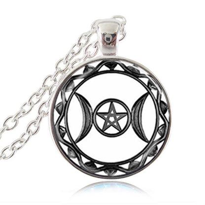 Triple Moon Goddess Pendant Necklace