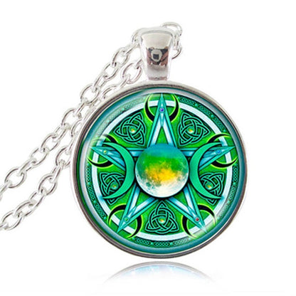 Triple Moon Goddess Pendant Necklace