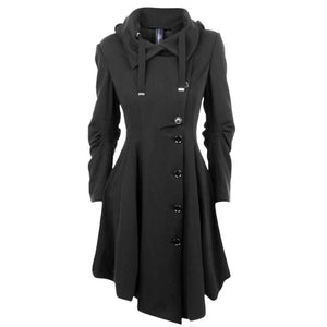 Gothic Black Long Medieval Style Trench Coat