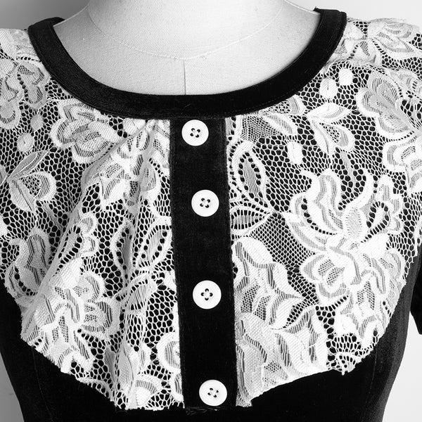 Rosetic Gothic Lace Pentegram Mini Dress