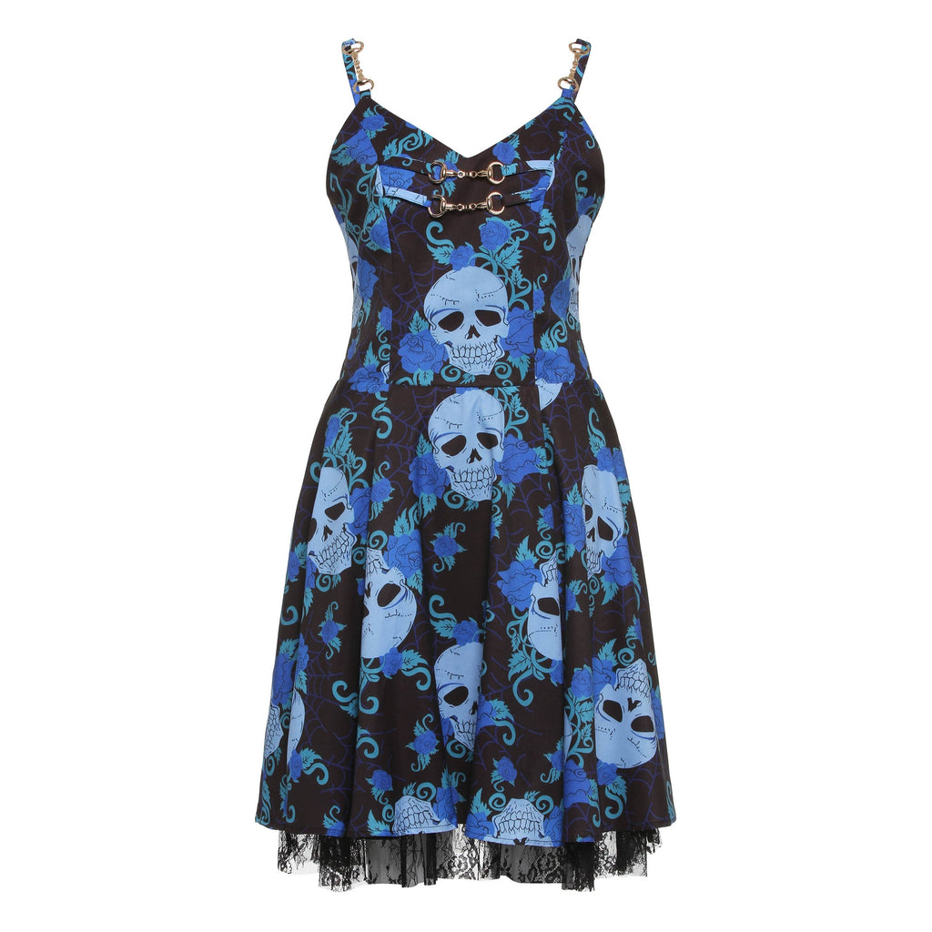 Gothic Skull Lace Mini Dress