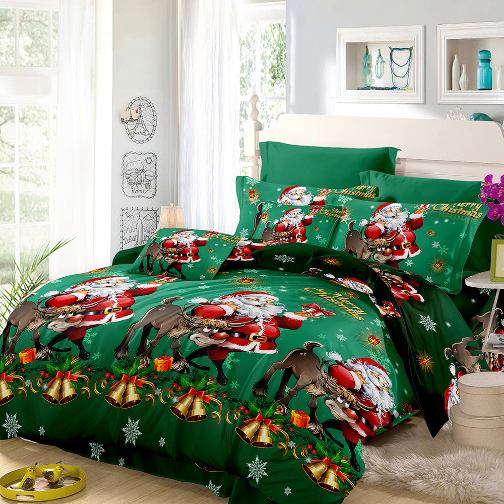 3 pc Santa Christmas 3D Print Bedding Duvet Sheet Set