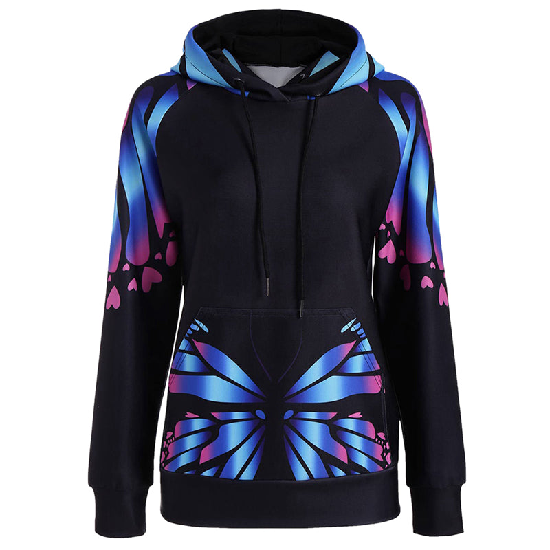 Harajuku Style Butterfly Printed Casual Sweatshirt