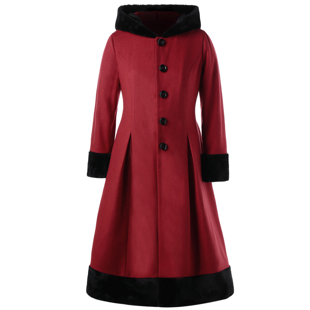 VestLinda Faux Fur Hooded Long Coat