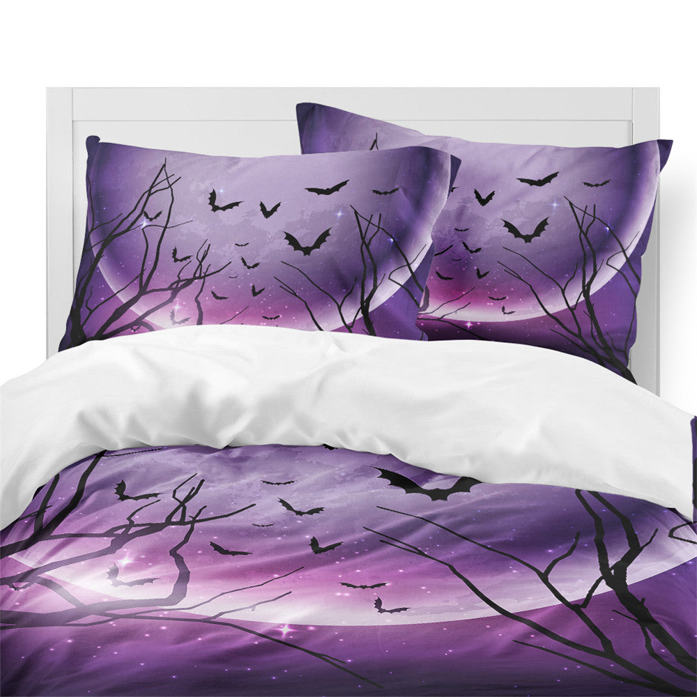 Purple Night Flight 3PC Duvet Bedding Set