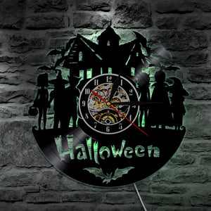 7 Color 3D LED All Hallows Eve Wall Clock