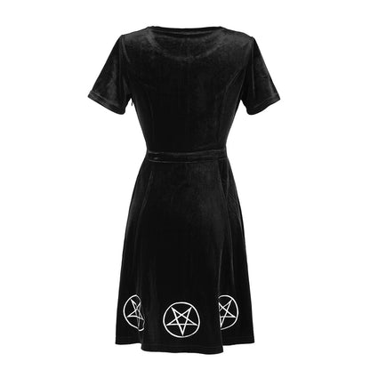Rosetic Gothic Lace Pentegram Mini Dress