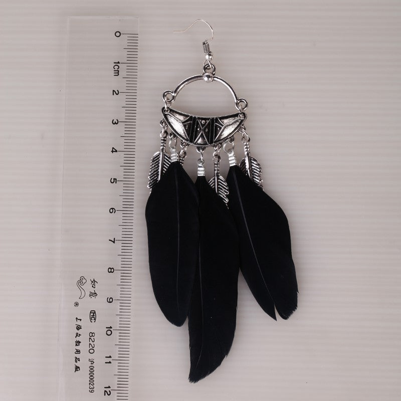 Black Feather Designer Fashion Earrings