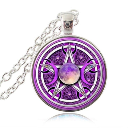 Triple Moon Goddess Pendant Necklace