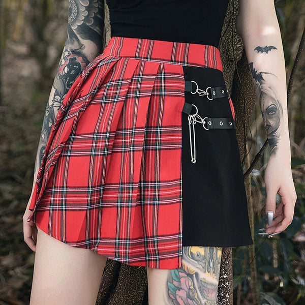 Gothic Plaid Punk Mini Skirt