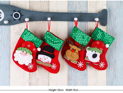 4pcs Cartoon Christmas Tree Socks Hanging Ornaments