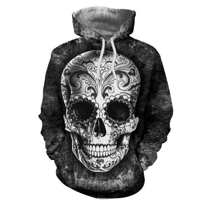 Skull Design Hooded Sweatshirt