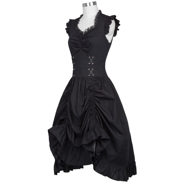 Black Punk Gothic Lace-up Corset  Victorian Dress