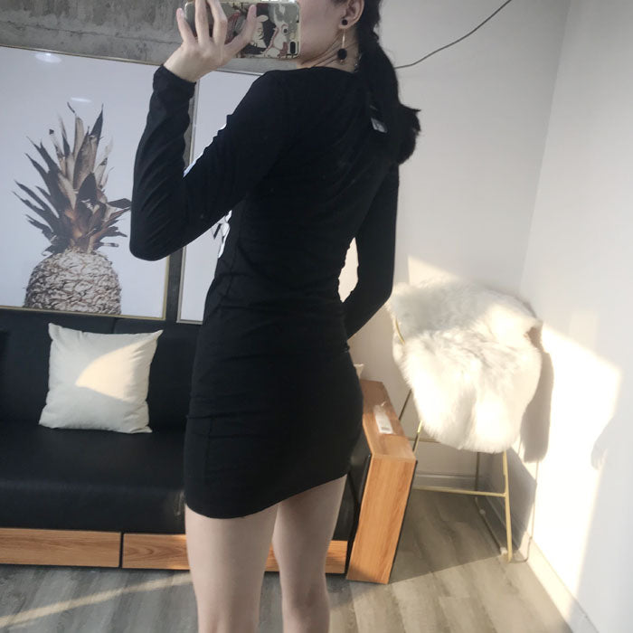 Skeleton Printed Gothic Long Sleeve Dress