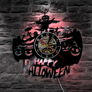3D LED Happy Halloween Wall Clock
