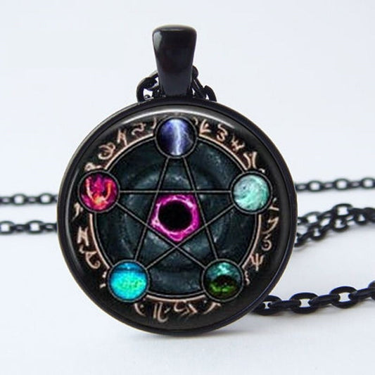 Wiccan Zodiac Pendant Necklace