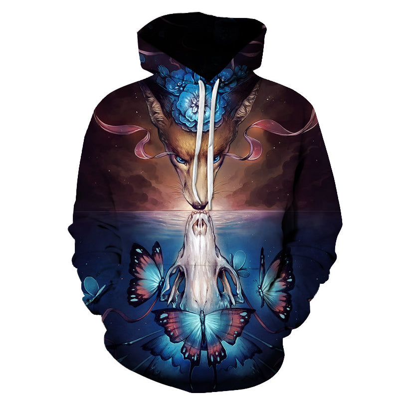 Colorful Animal Print 3D Pullover Hoodie