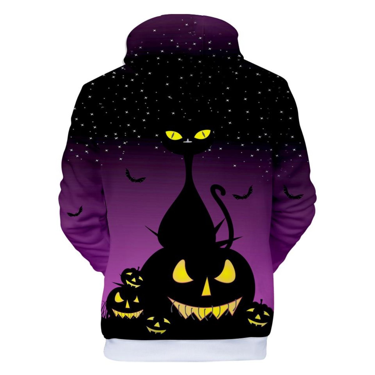 Creepy Cat And Pumpkin 3D Hooded Sweatshirt