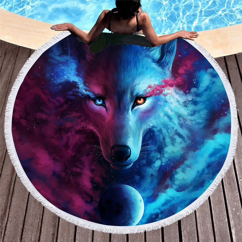 Where Light And Dark Meet by JoJoesArt  Round Beach Towel