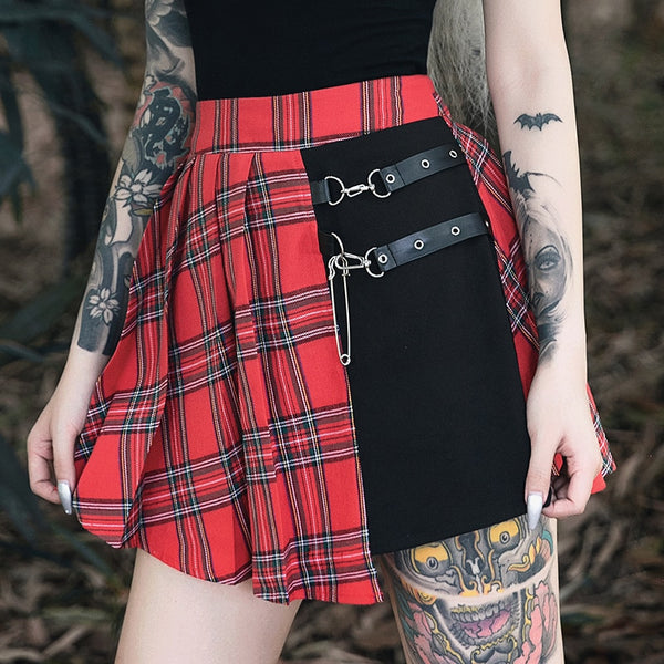 Gothic Plaid Punk Mini Skirt