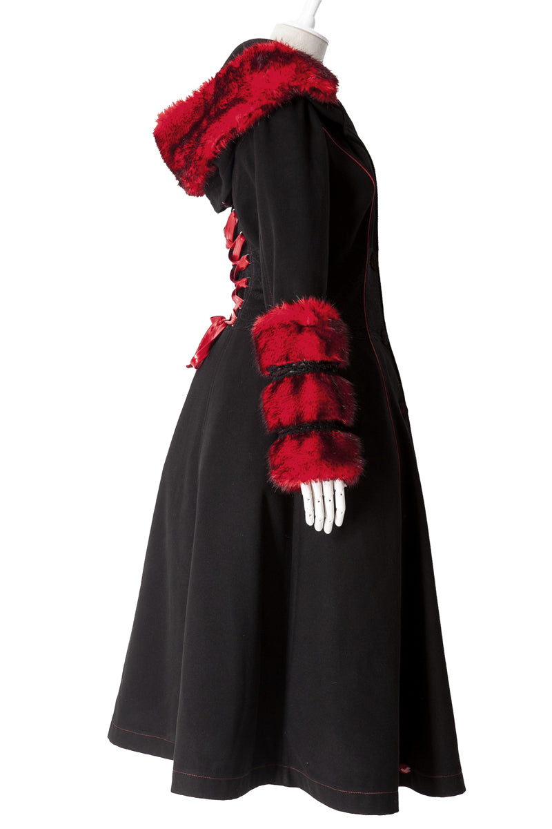 Two-Wear Woolen Imitation Fur Coat Steampunk