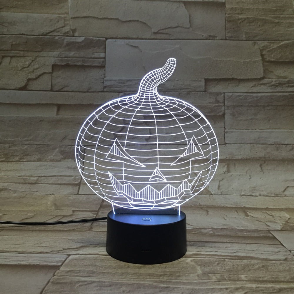 7 Color 3D LED  Acrylic Pumpkin Table Lamp