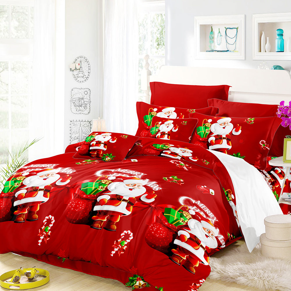 3 pc Santa Christmas 3D Print Bedding Duvet Sheet Set