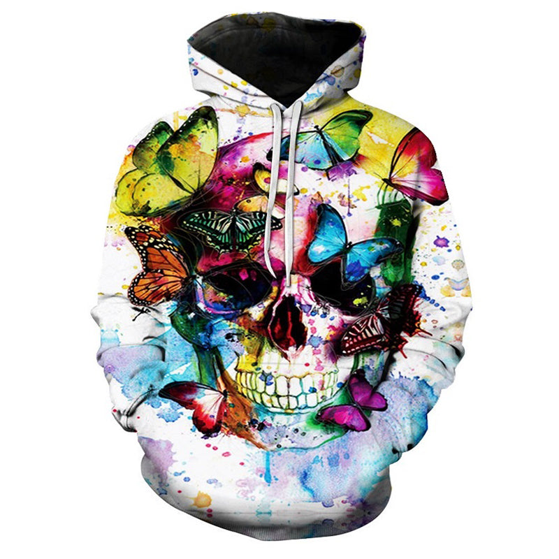 Butterfly Skull 3D Pullover Hoodie