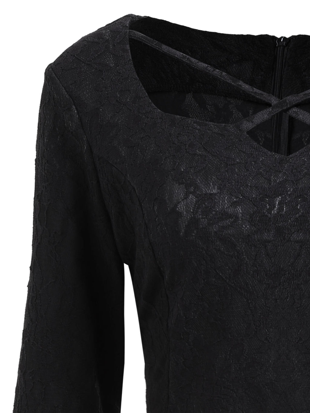 Vestlinda Sweetheart Brocade Lace Black Dress