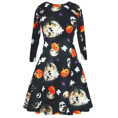 Pumpkin Skull Moon Dress