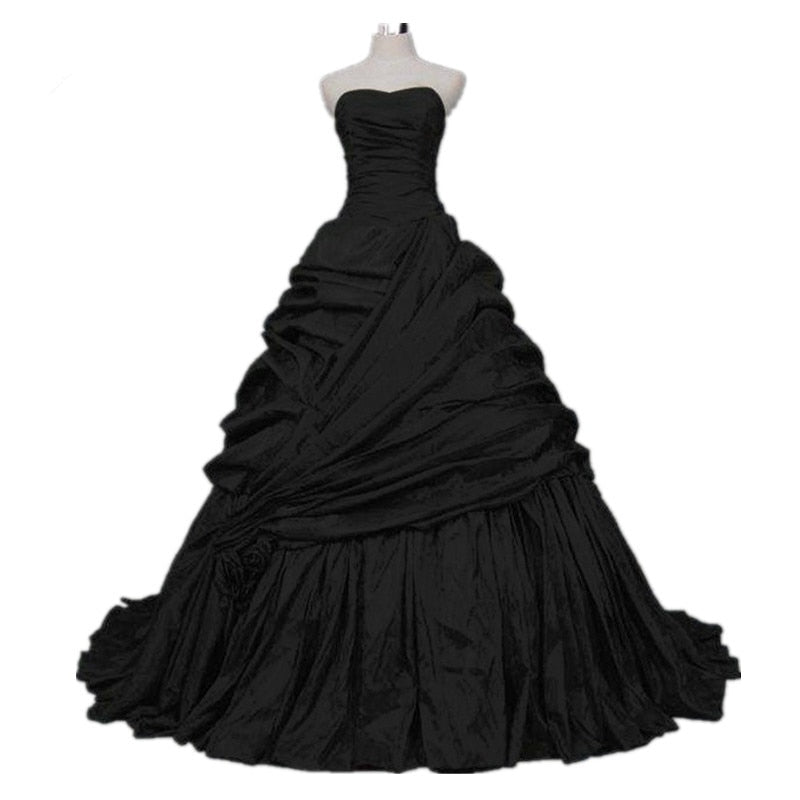Gothic Black Ball Gown Sweetheart Dress